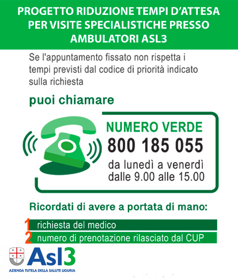 Numero verde gratuito per riduzione tempi d'attesa 