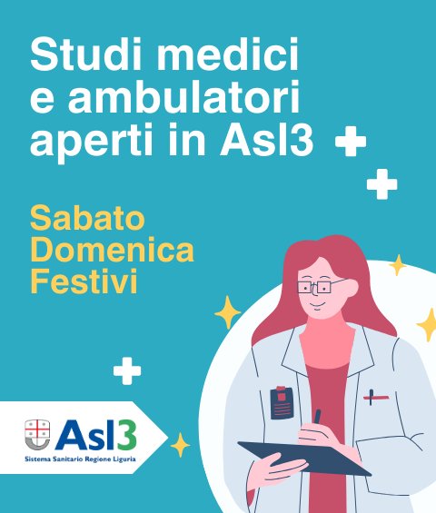 Studi medici straordinari e ambulatori Asl3 aperti sabato, domenica e festivi