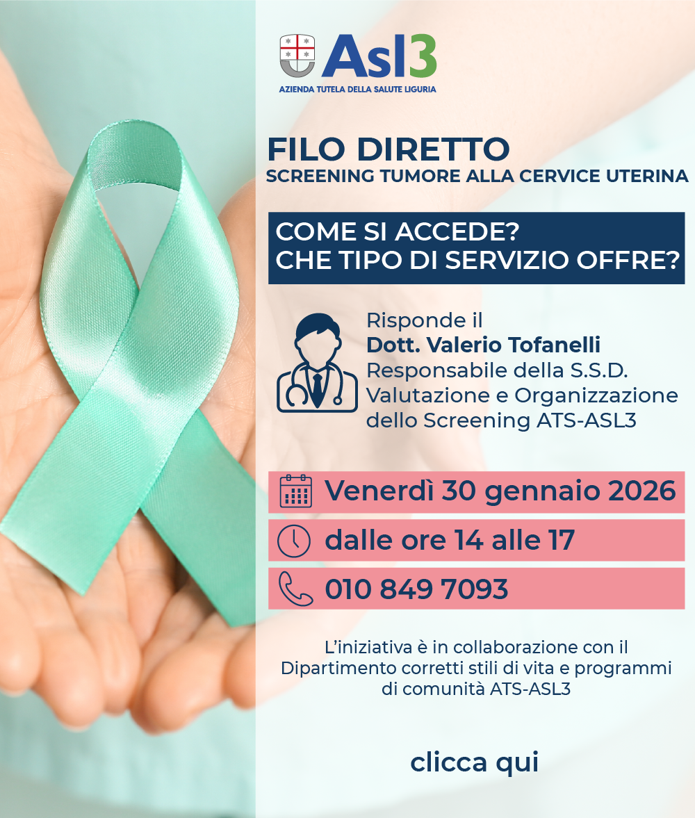Screening cervice uterina: venerdì 30 gennaio filo diretto con lo specialista