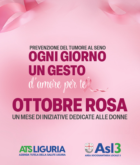 Ottobre Rosa 2026: le iniziative di prevenzione di Area 3 ATS Liguria